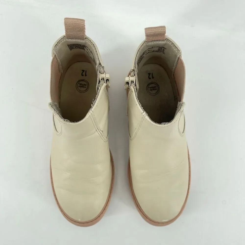 Wonder Nation Toddler Girls Pink Lug Sole Chelsea Boots Faux Leather Size 12